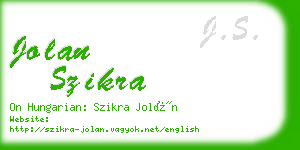 jolan szikra business card